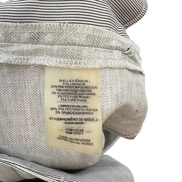 Alice + Olivia Cady Cuff Shorts Linen Blend Low Rise Metallic Silver Size 4 - Picture 9 of 10